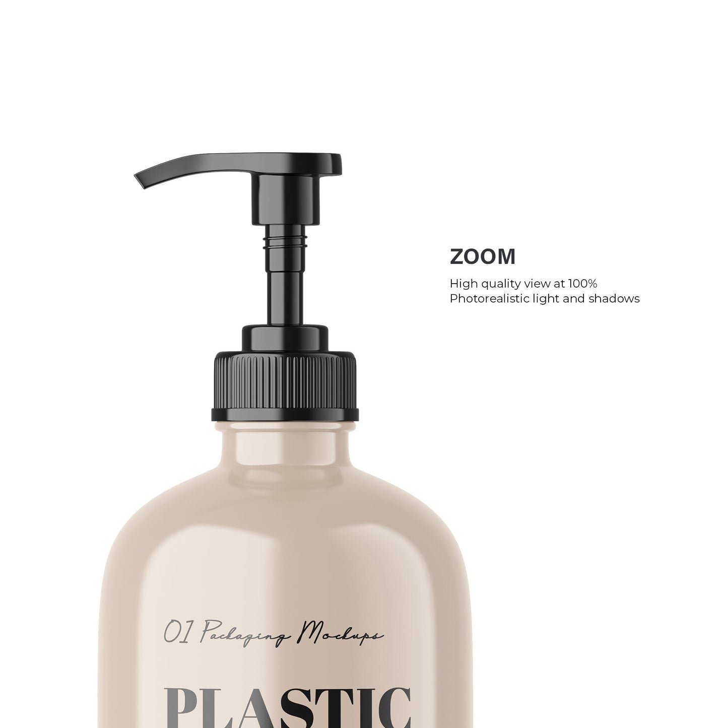 Digital Plastic Pump Bottle - Cosmetic Mockup - PSD / PNG / JPG