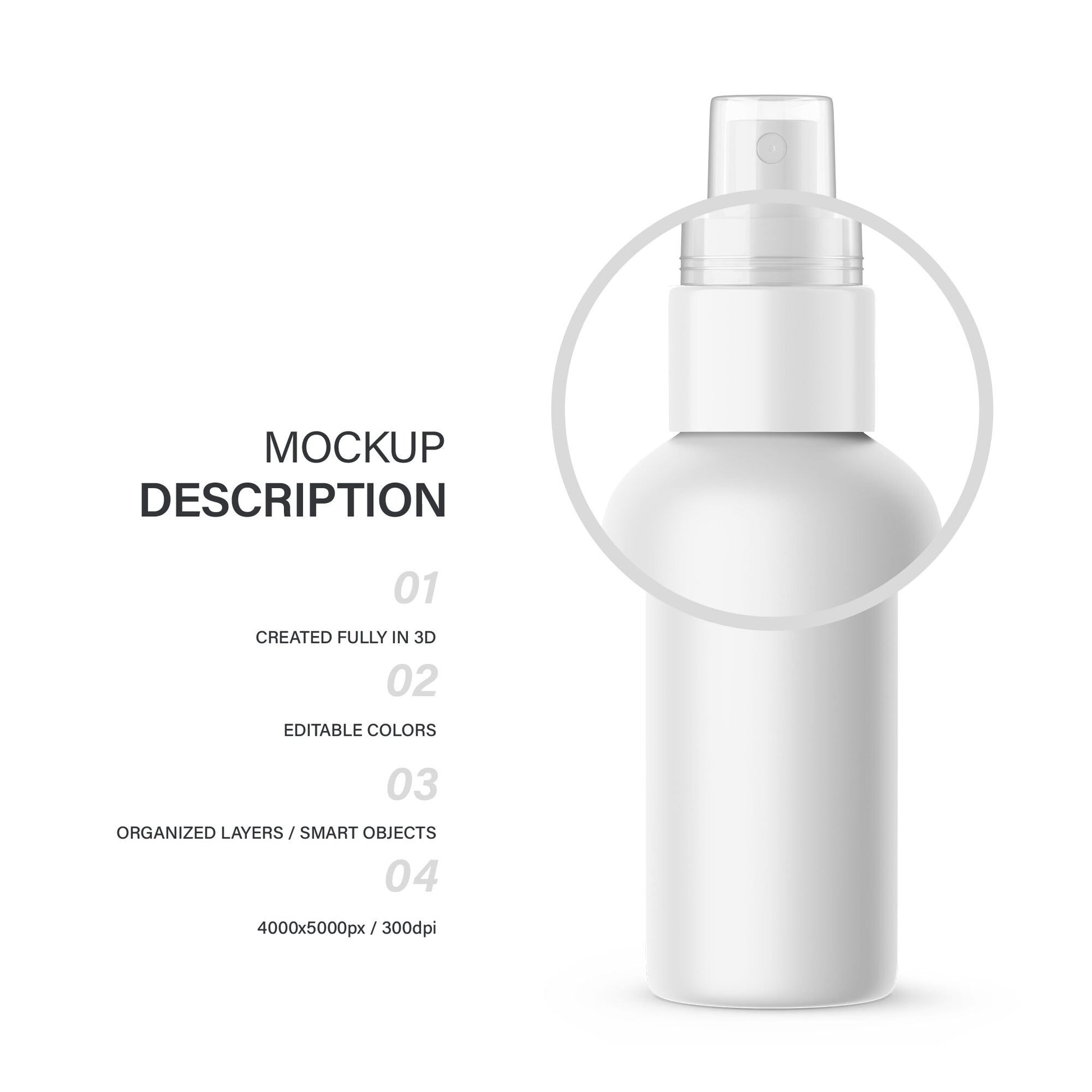 Digital Plastic Spray Bottle - Cosmetic Mockup - PSD / PNG / JPG