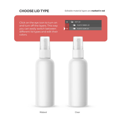 Digital Plastic Spray Bottle - Cosmetic Mockup - PSD / PNG / JPG