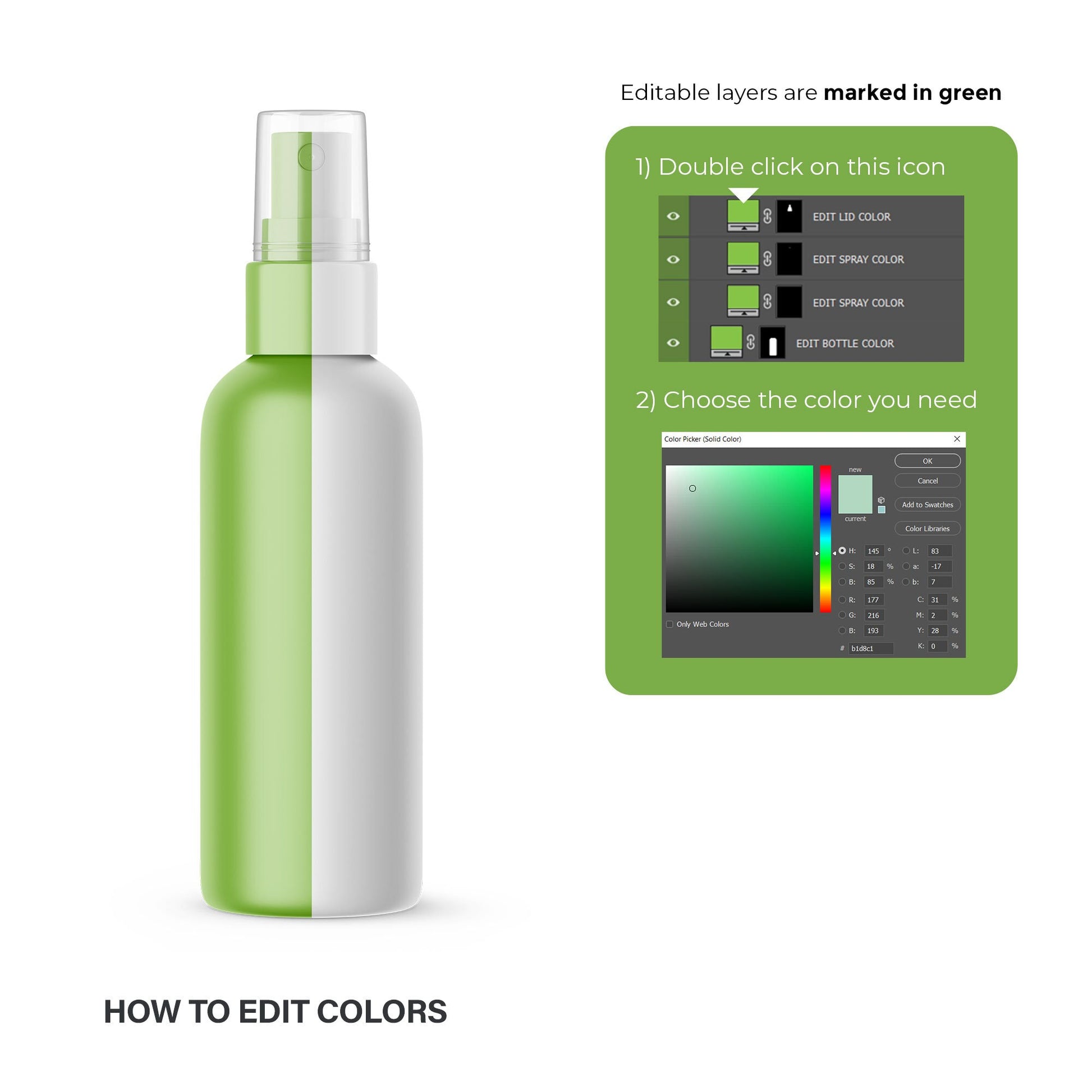 Digital Plastic Spray Bottle - Cosmetic Mockup - PSD / PNG / JPG