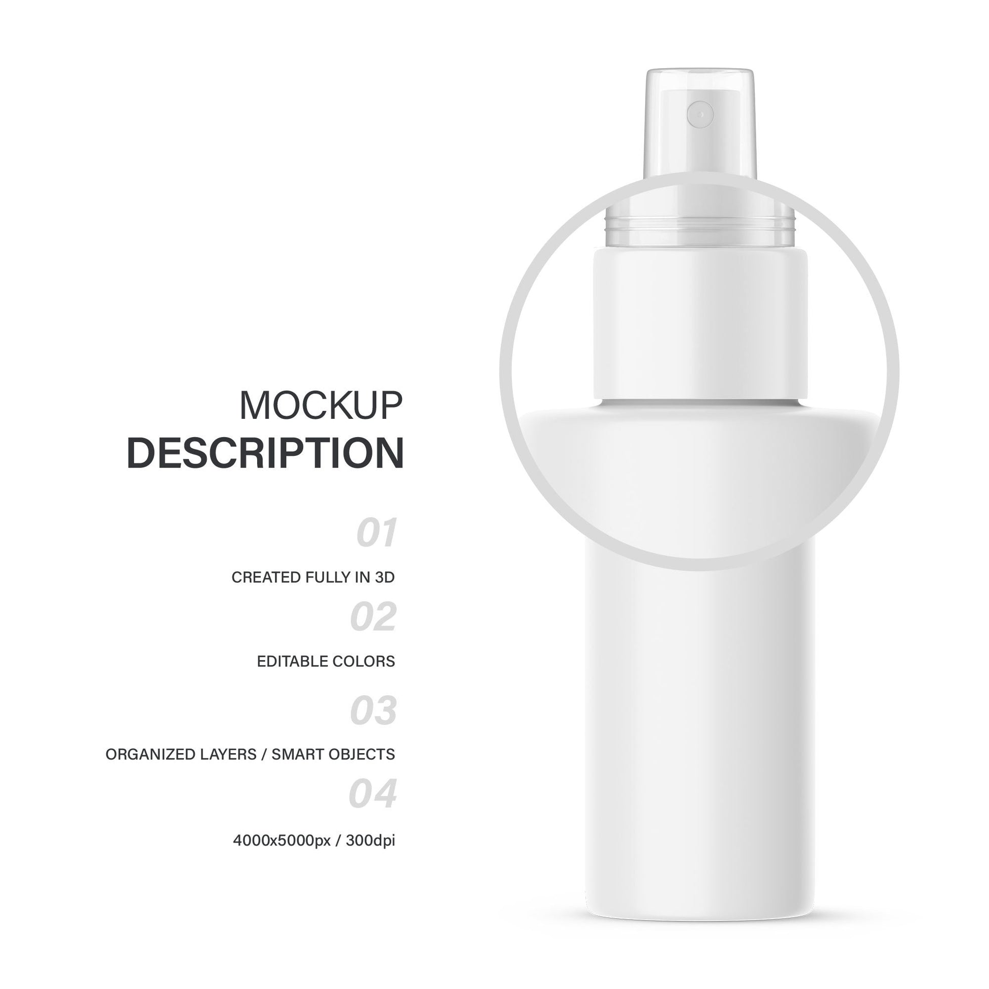 Digital Plastic Spray Bottle - Cosmetic Mockup - PSD / PNG / JPG