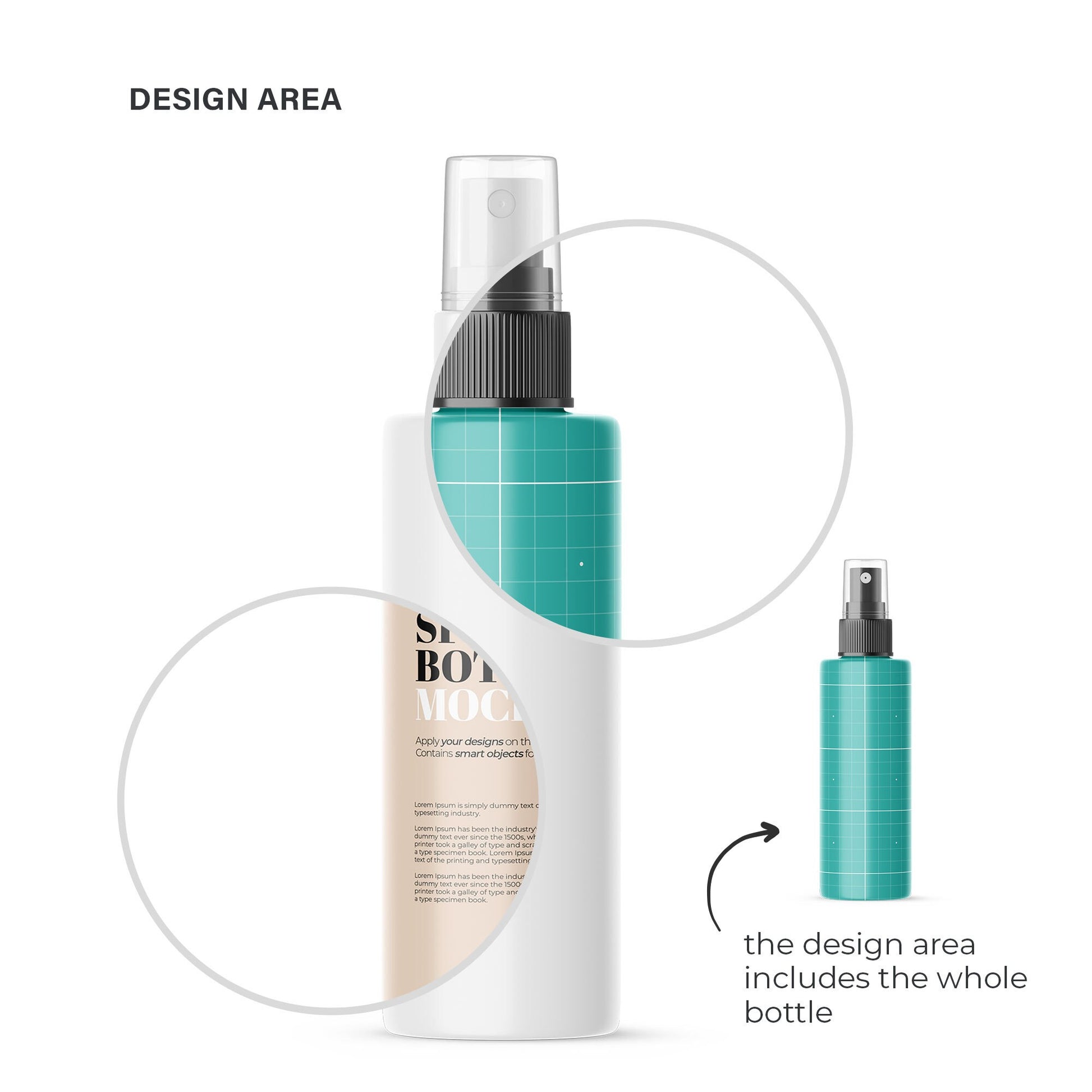 Digital Plastic Spray Bottle - Cosmetic Mockup - PSD / PNG / JPG