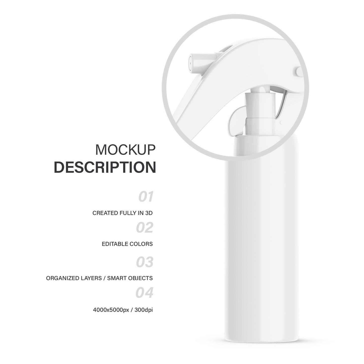 Digital Plastic Trigger Spray Bottle - Cosmetic Mockup - PSD / PNG / JPG