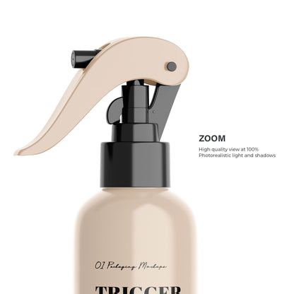 Digital Plastic Trigger Spray Bottle - Cosmetic Mockup - PSD / PNG / JPG