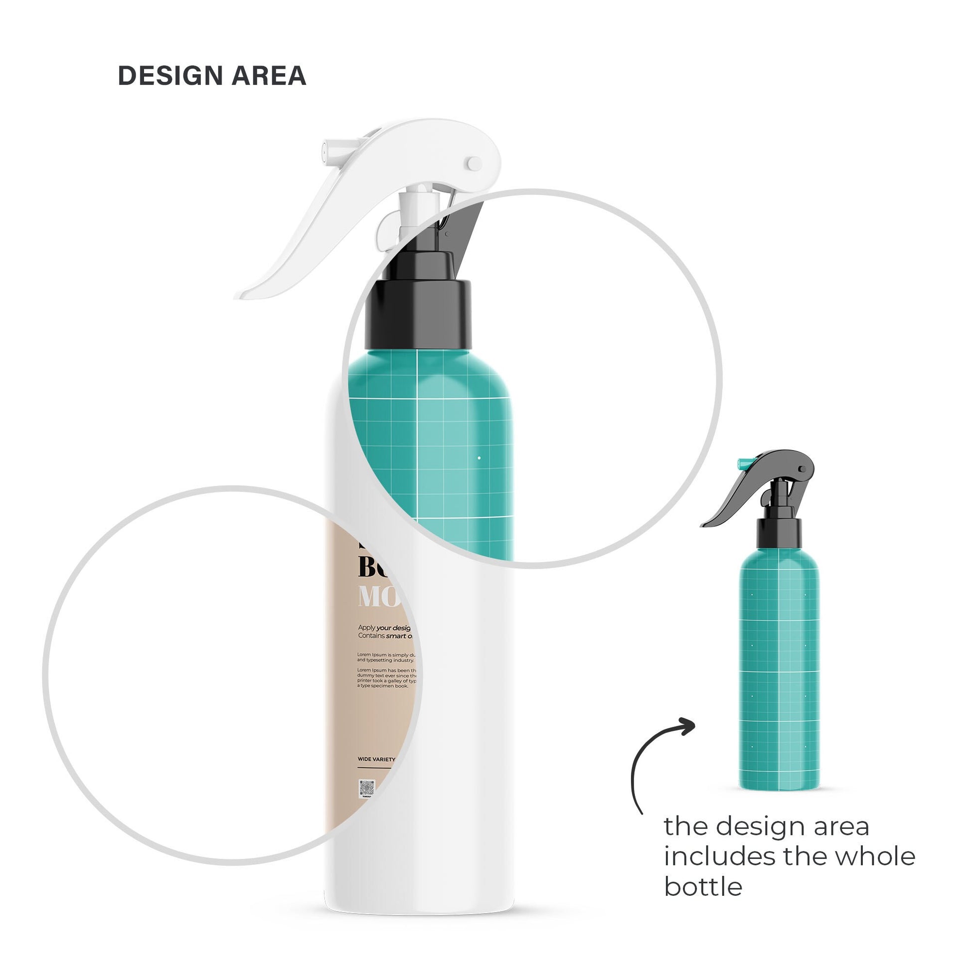 Digital Plastic Trigger Spray Bottle - Cosmetic Mockup - PSD / PNG / JPG