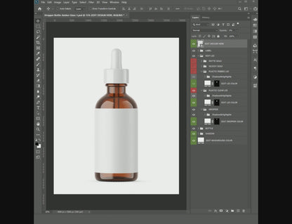 Amber Dropper Bottle - Editable Lid