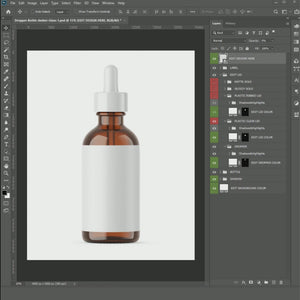 Amber Dropper Bottle - Editable Lid