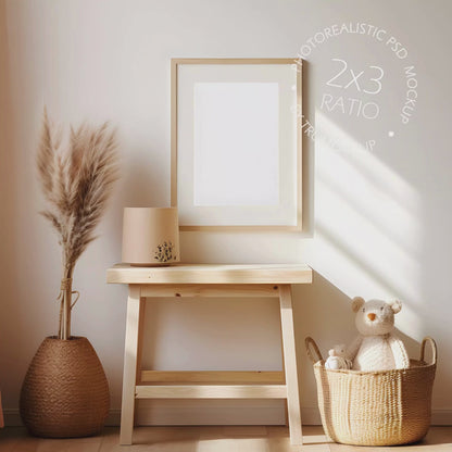 Nursery Picture Frame Mockup - 2:3 Frame Ratio - Boho Edition