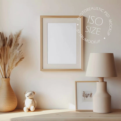 Nursery Picture Frame Mockup - ISO Frame Size - Boho Edition