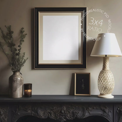 Picture Frame Mockup - 3:4 Frame Ratio - Victorian Style