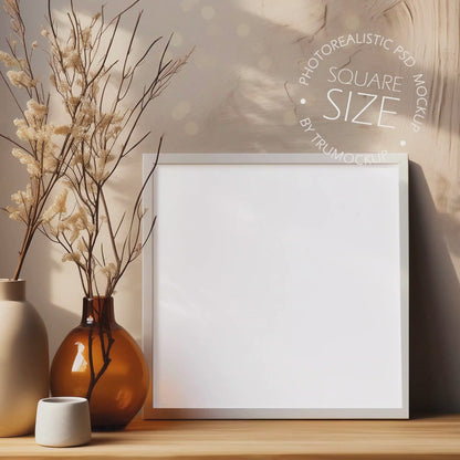 Picture Frame Mockup - Square Frame Size - Natural Edition