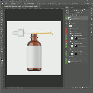 Amber Dropper Bottle - Editable Lid