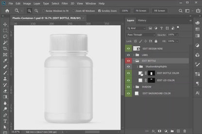 Digital Plastic Container / Pills Bottle - Cosmetic Product Mockup - PSD / PNG / JPG