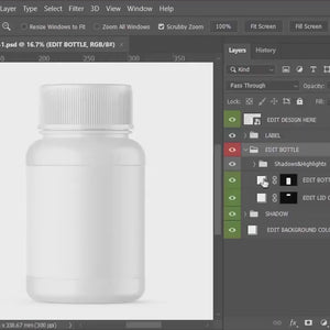 Digital Plastic Container / Pills Bottle - Cosmetic Product Mockup - PSD / PNG / JPG