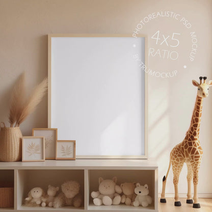 Nursery Picture Frame Mockup - 4:5 Frame Ratio - Boho Edition