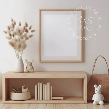 Nursery Picture Frame Mockup - 4:5 Frame Ratio - Boho Edition