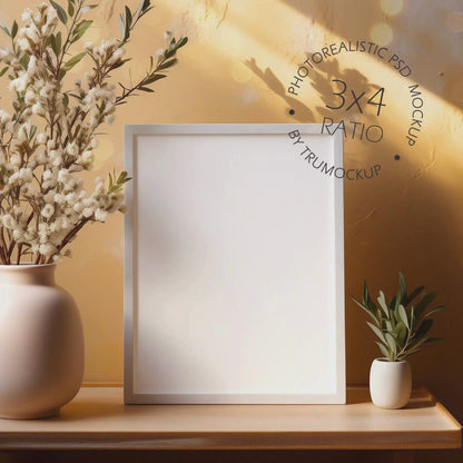 Picture Frame Mockup - 3:4 Frame Ratio - Natural Edition