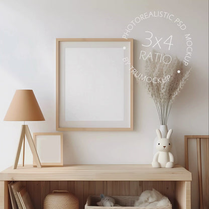 Nursery Picture Frame Mockup - 3:4 Frame Ratio - Boho Edition