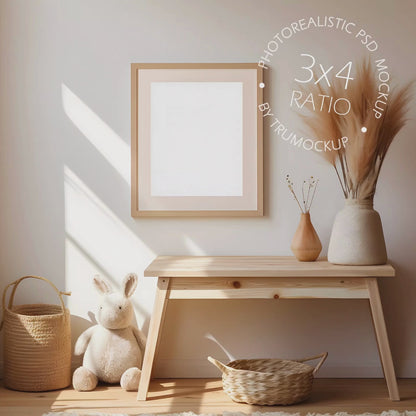 Nursery Picture Frame Mockup - 3:4 Frame Ratio - Boho Edition