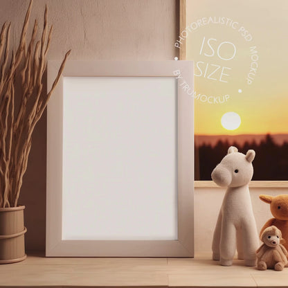 Nursery Picture Frame Mockup - ISO Frame Size - Boho Edition