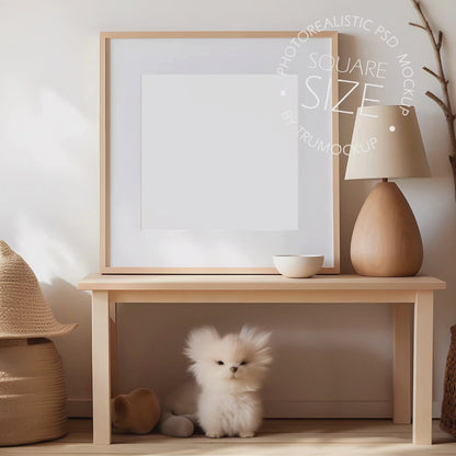 Nursery Picture Frame Mockup - Square Frame Size - Boho Edition